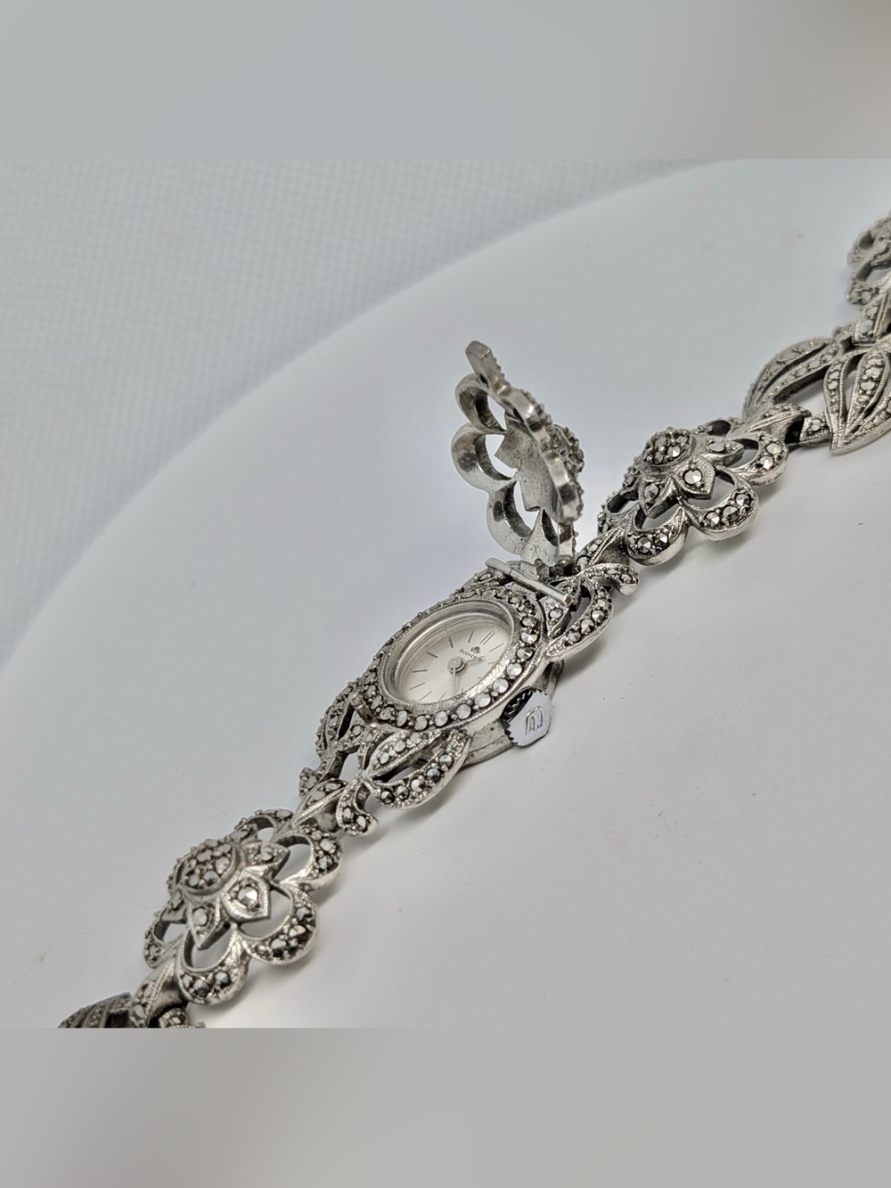 VTG Bucherer silver peek-a-boo locket watch, marked CB 800 13